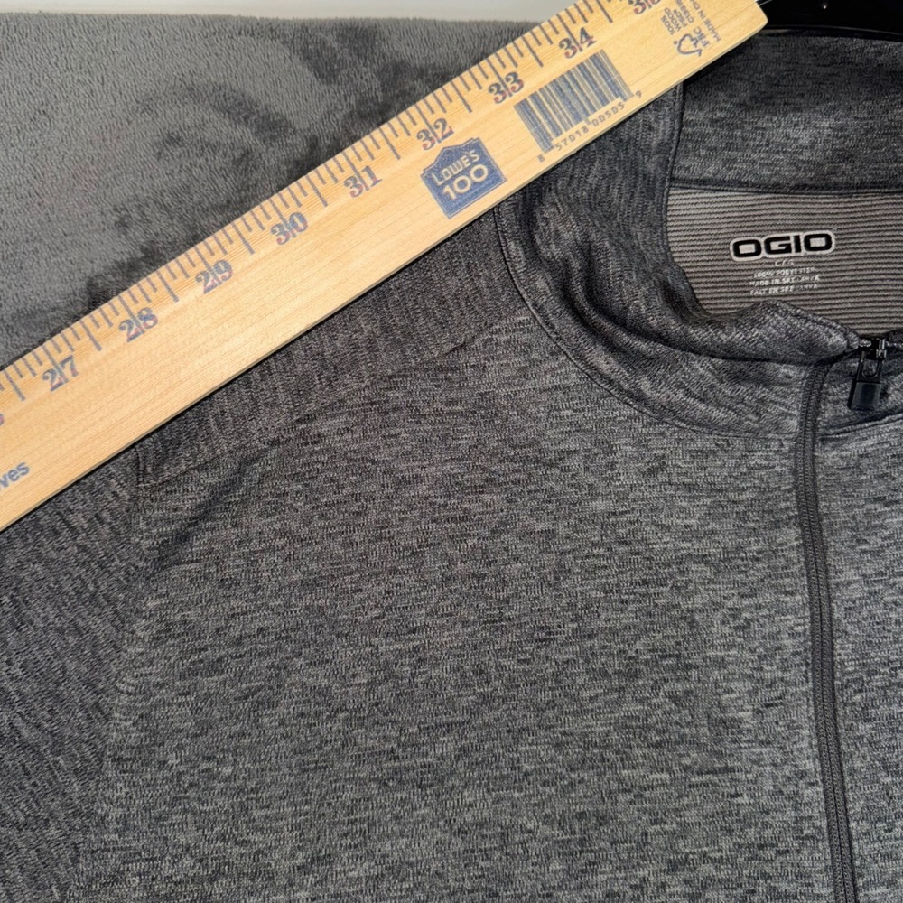 Mens Large OGIO Pullover Grey Excellent Volvo Financial Services 1/4 Zip Top - Picture 7 of 9